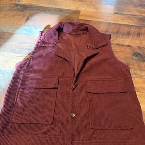 Burgundy Corduroy Vest